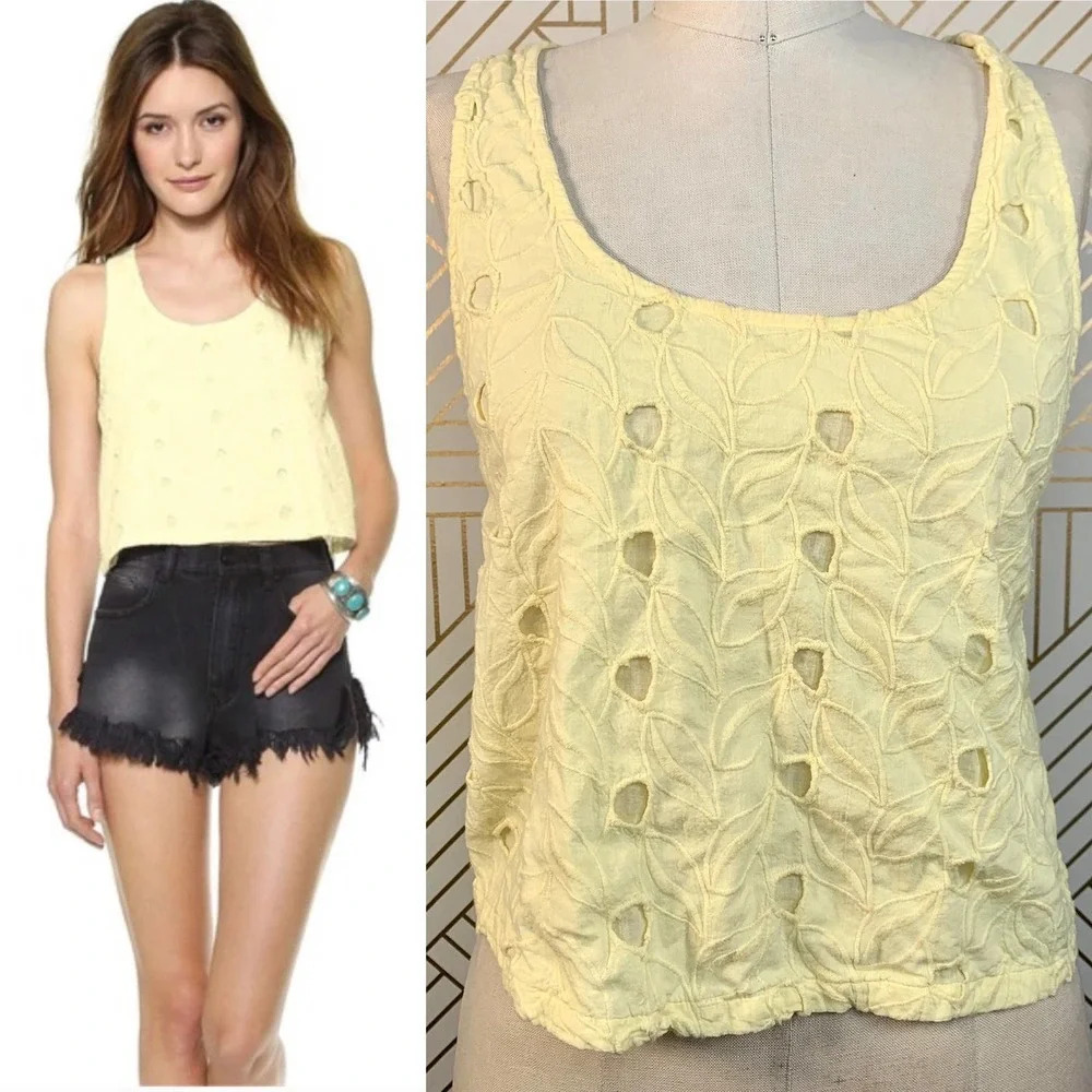 House of Harlow 1960 Sunny Eyelet Crop Tank Top